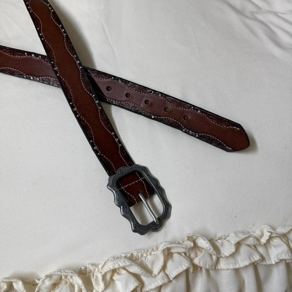 Western Leather Belt Y2K New York & Company size‎ XL genuine leather